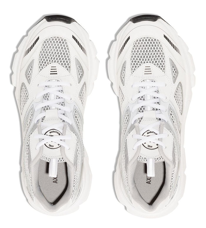 AXEL ARIGATO White Silver Marathon Runner Low-Top Sneakers