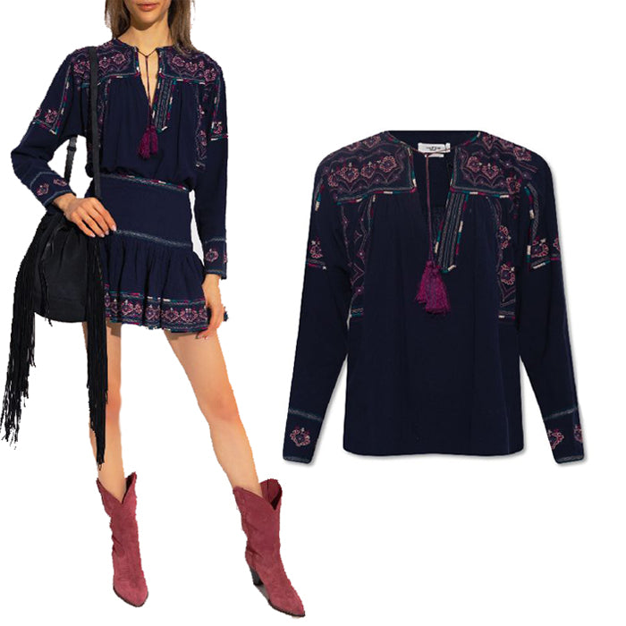 Isabel Marant Boho Ethnic Blouse 22PHT2231 22P041E