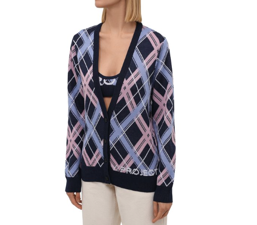 Y PROJECT Women's Argyle Knit Cardigan wmcardigan 6