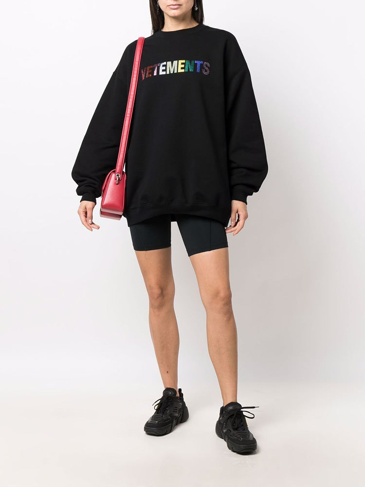 Vetements Crystal Logo Crewneck Sweatshirt UE52TR520B