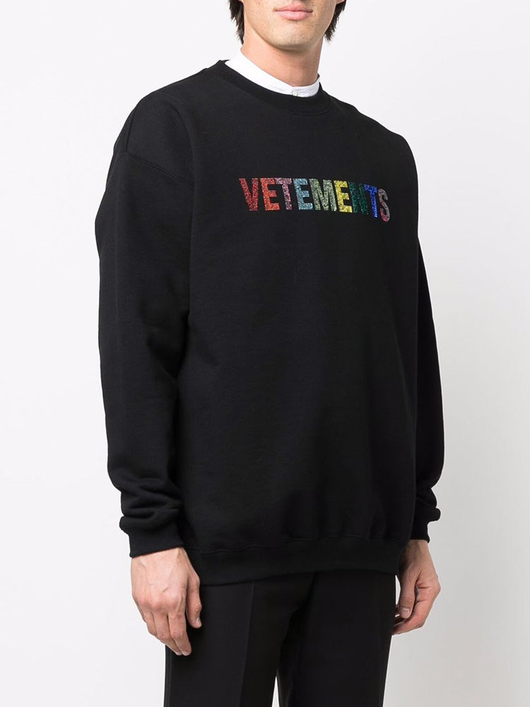 Vetements Crystal Logo Crewneck Sweatshirt UE52TR520B