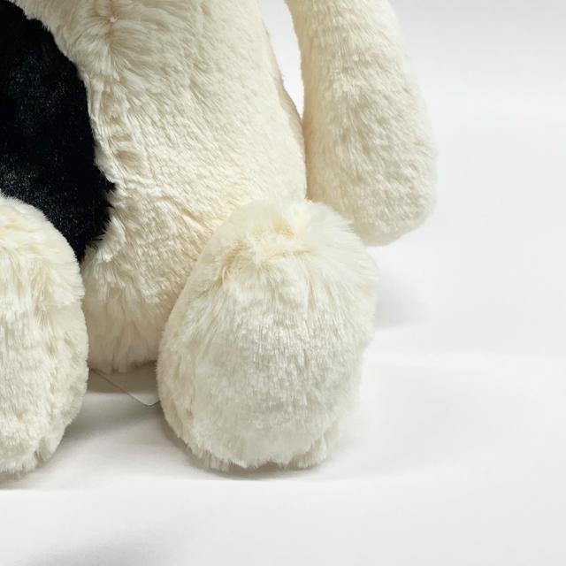 jELLYCAT Bashful Lufferty Black and Cream Puppy Big Medium Keyring