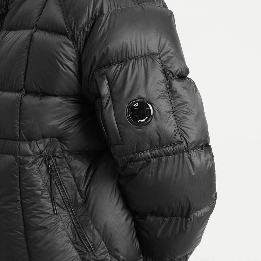 CP Company Hooded Puffer Jacket Black Mens Down Outerwear