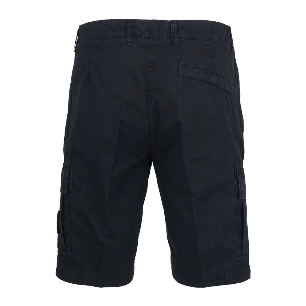 STONE ISLAND Logo Patch Cotton Shorts Navy Men