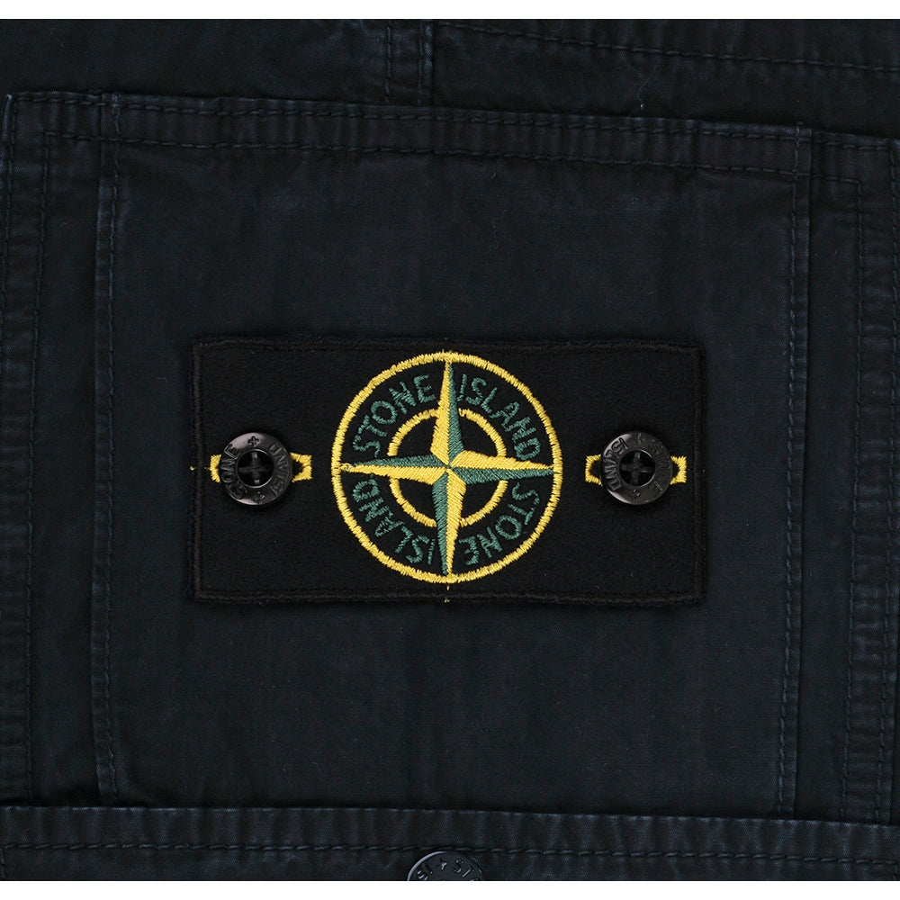 STONE ISLAND Logo Patch Cotton Shorts Navy Men