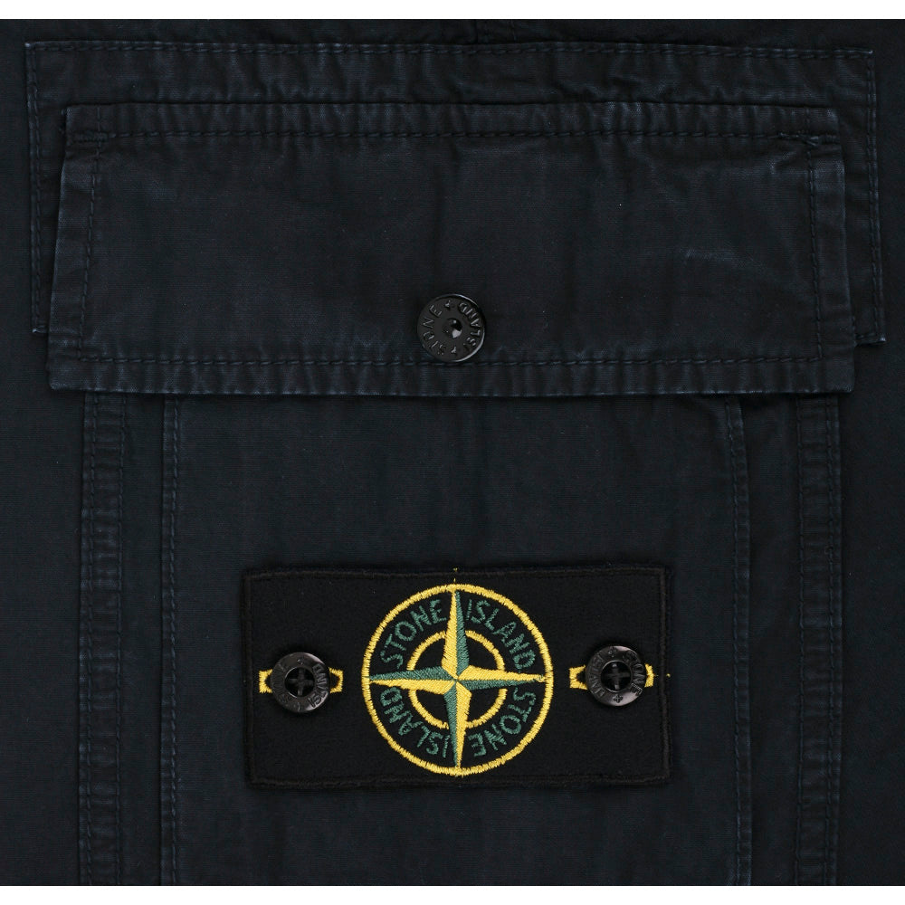 STONE ISLAND Logo Patch Cotton Shorts Navy Men