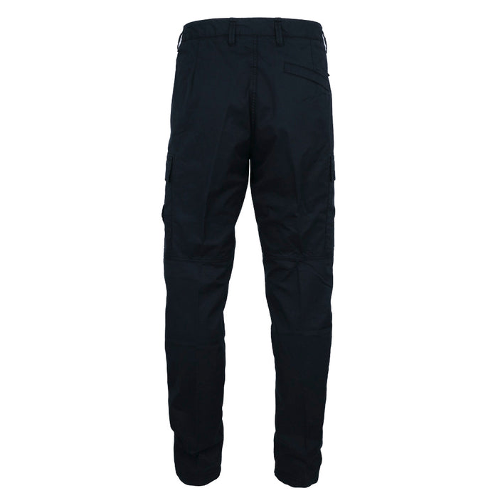 STONE ISLAND Logo Patch Cotton Cargo Pants Black Men