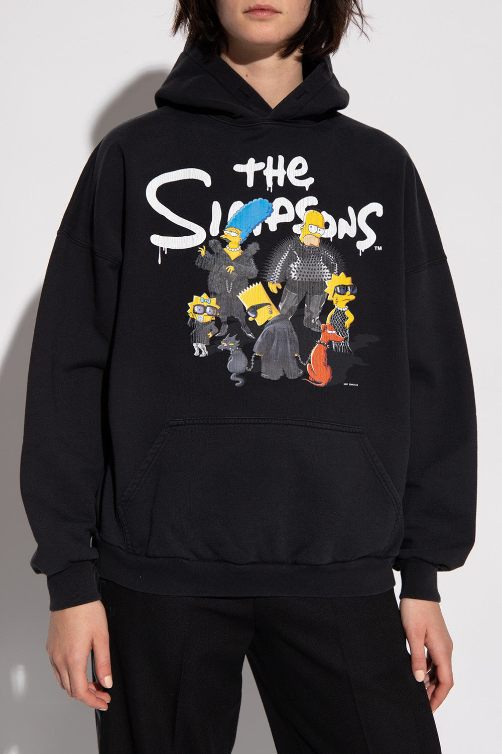 BALENCIAGA The Simpsons Print Black Hoodie Unisex