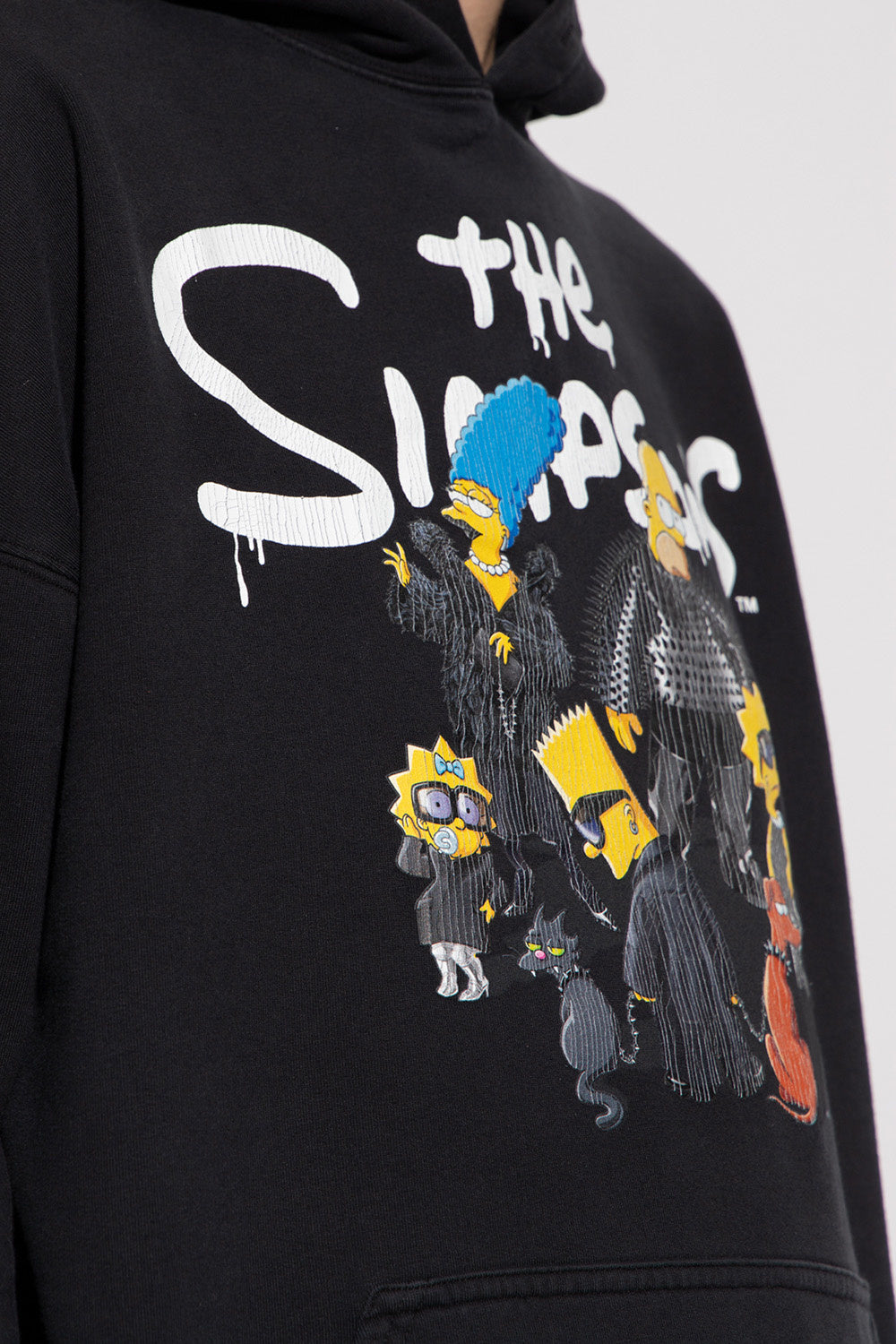 BALENCIAGA The Simpsons Print Black Hoodie Unisex