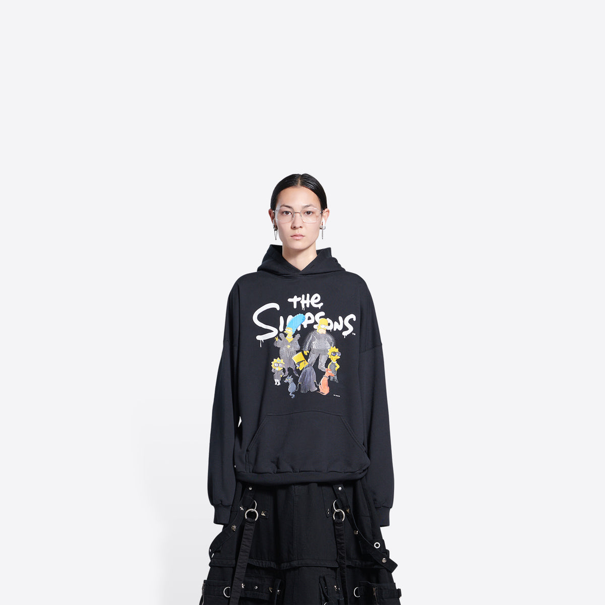 BALENCIAGA The Simpsons Print Black Hoodie Unisex