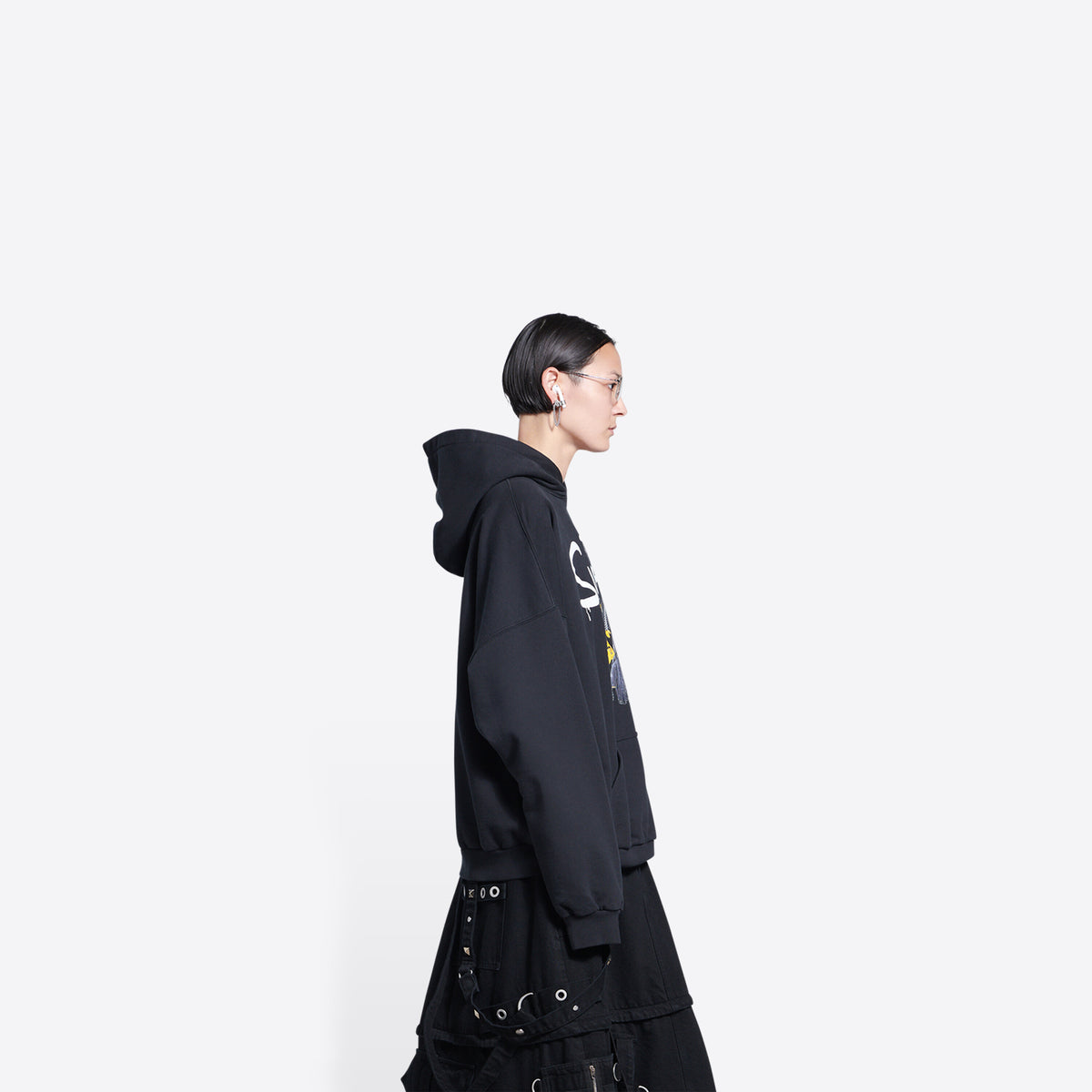 BALENCIAGA The Simpsons Print Black Hoodie Unisex