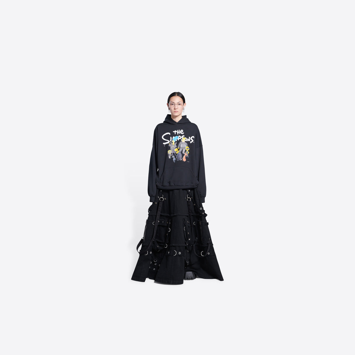 BALENCIAGA The Simpsons Print Black Hoodie Unisex
