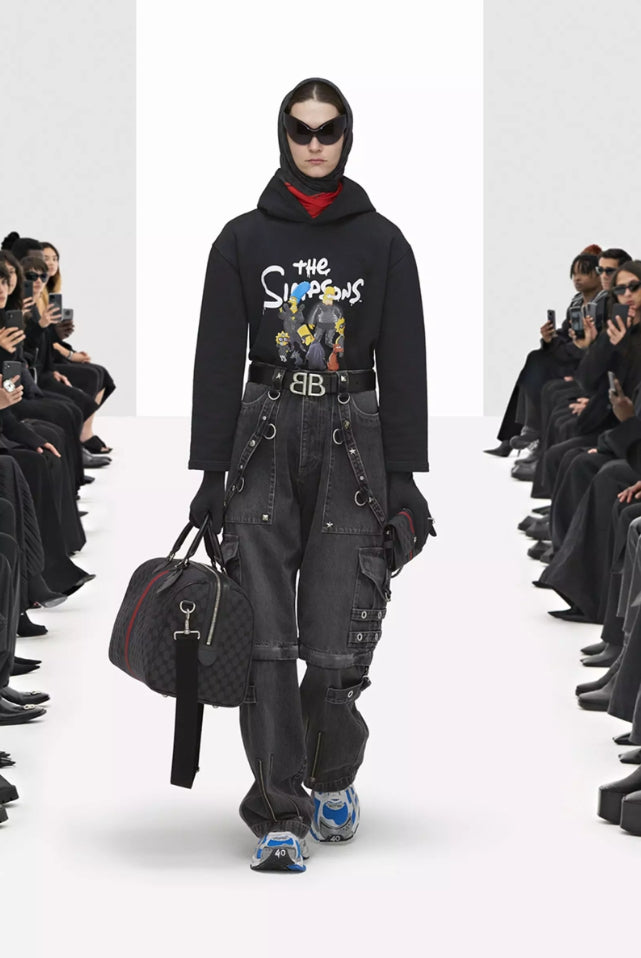 BALENCIAGA The Simpsons Print Black Hoodie Unisex