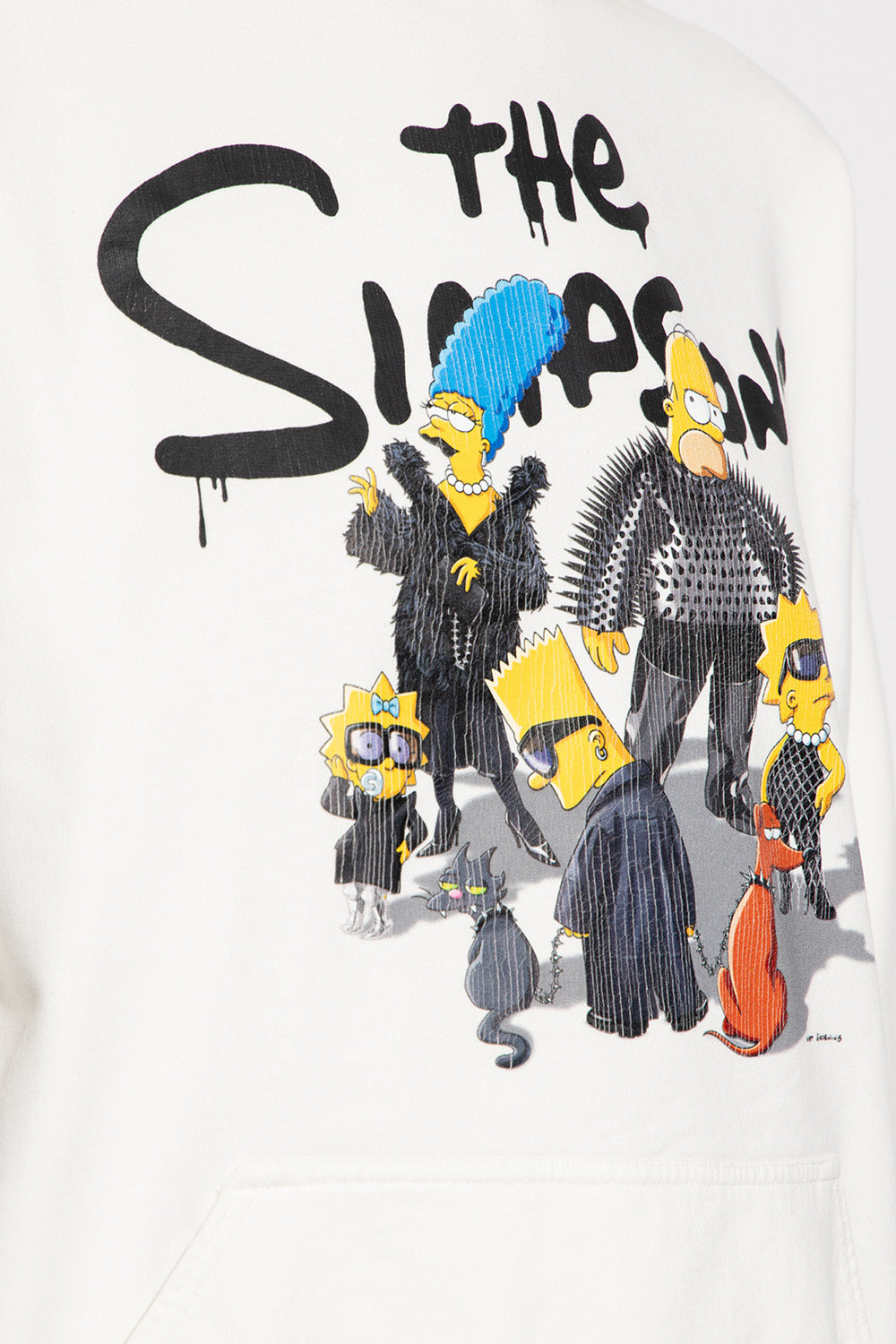 BALENCIAGA The Simpsons Print Hoodie Sweatshirt White Unisex