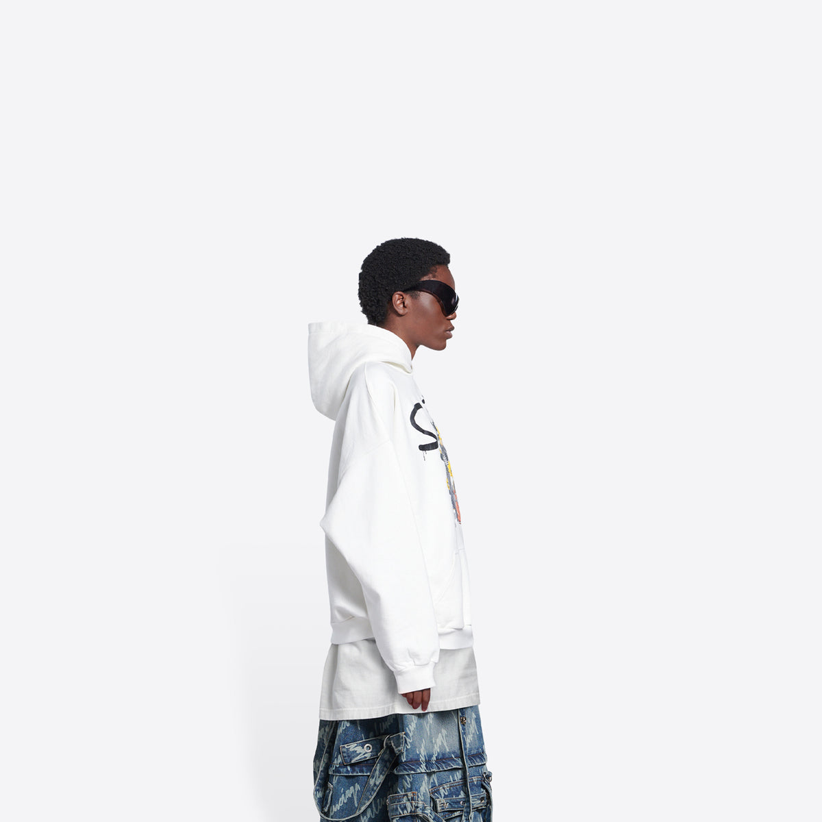 BALENCIAGA The Simpsons Print Hoodie Sweatshirt White Unisex