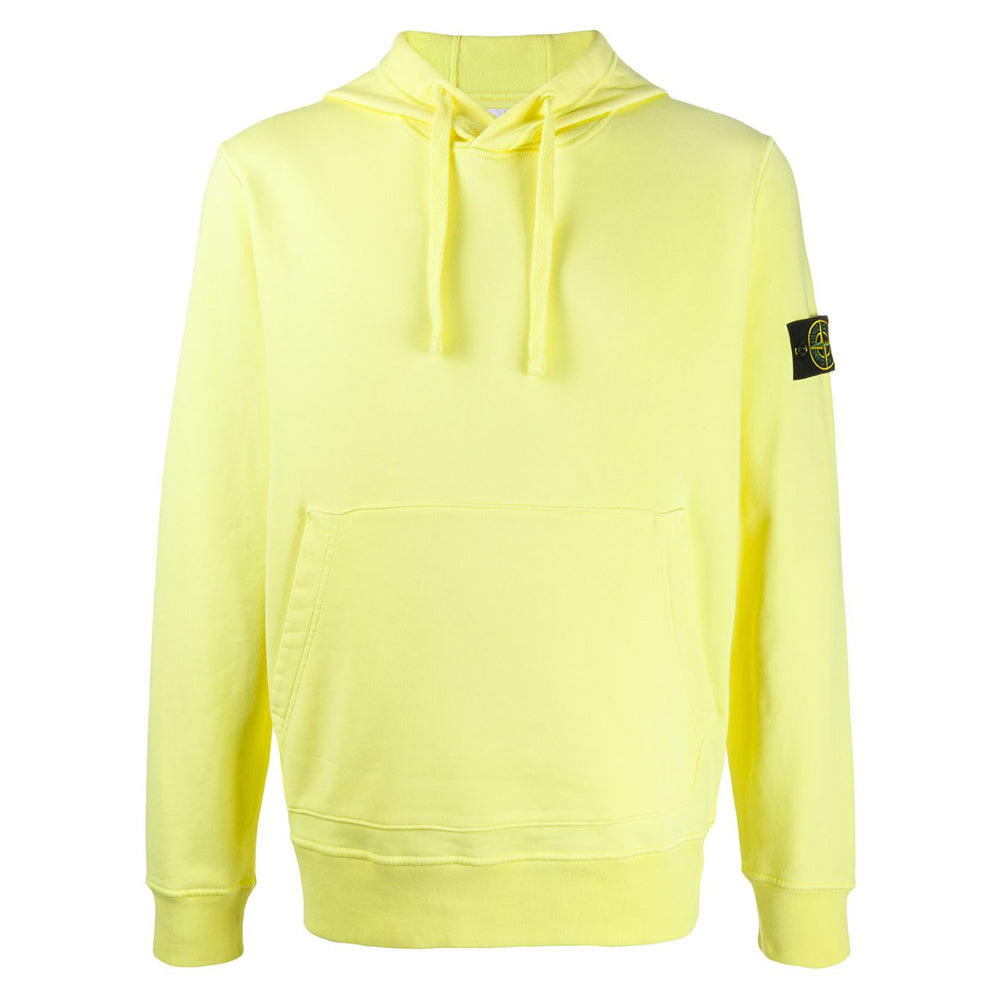 STONE ISLAND Lemon Hooded Sweatshirt with Patch Badge
