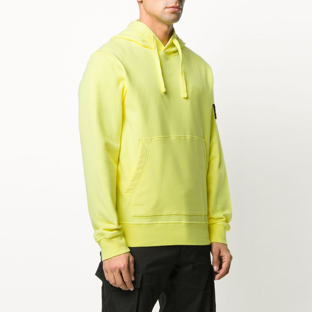 STONE ISLAND Lemon Hooded Sweatshirt with Patch Badge