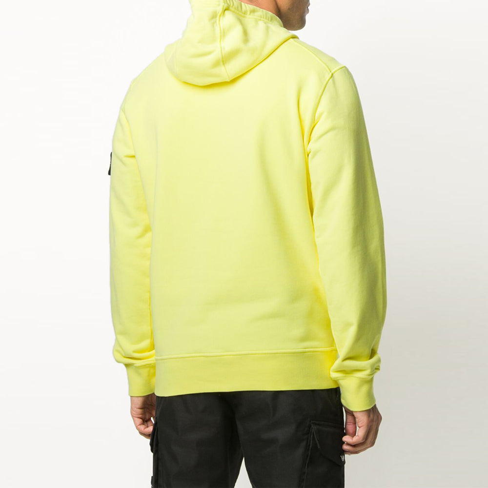 STONE ISLAND Lemon Hooded Sweatshirt with Patch Badge