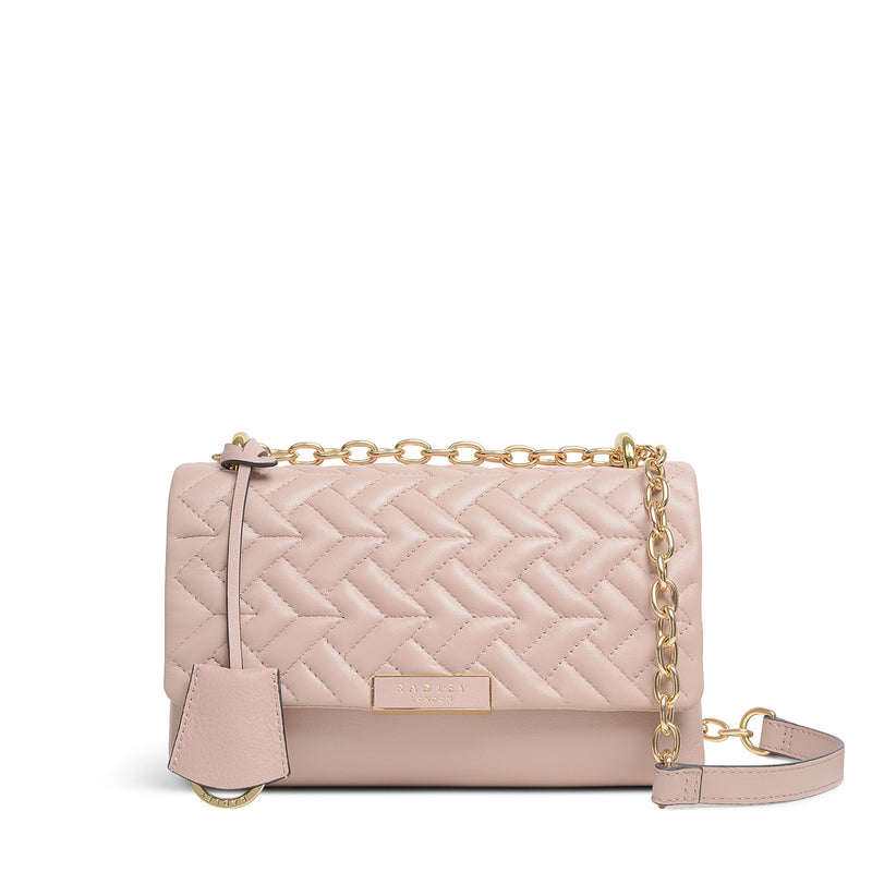 RADLEY LONDON Prairie Pink Quilted Medium Flapover Crossbody Bag