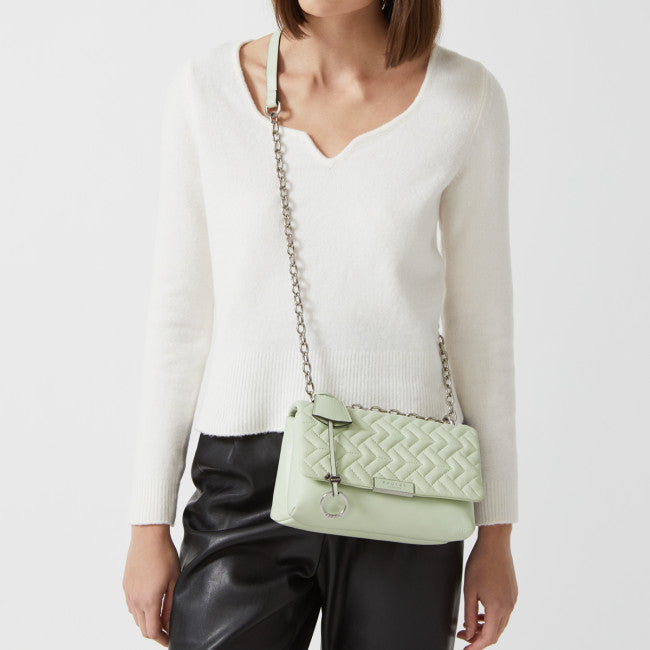 RADLEY LONDON Mill Bay Quilted Medium Flapover Crossbody Bag Cucumber