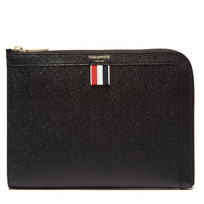 THOM BROWNE Men's Pebble-Grain Leather Mini Clutch MAC072A 00198 001 1