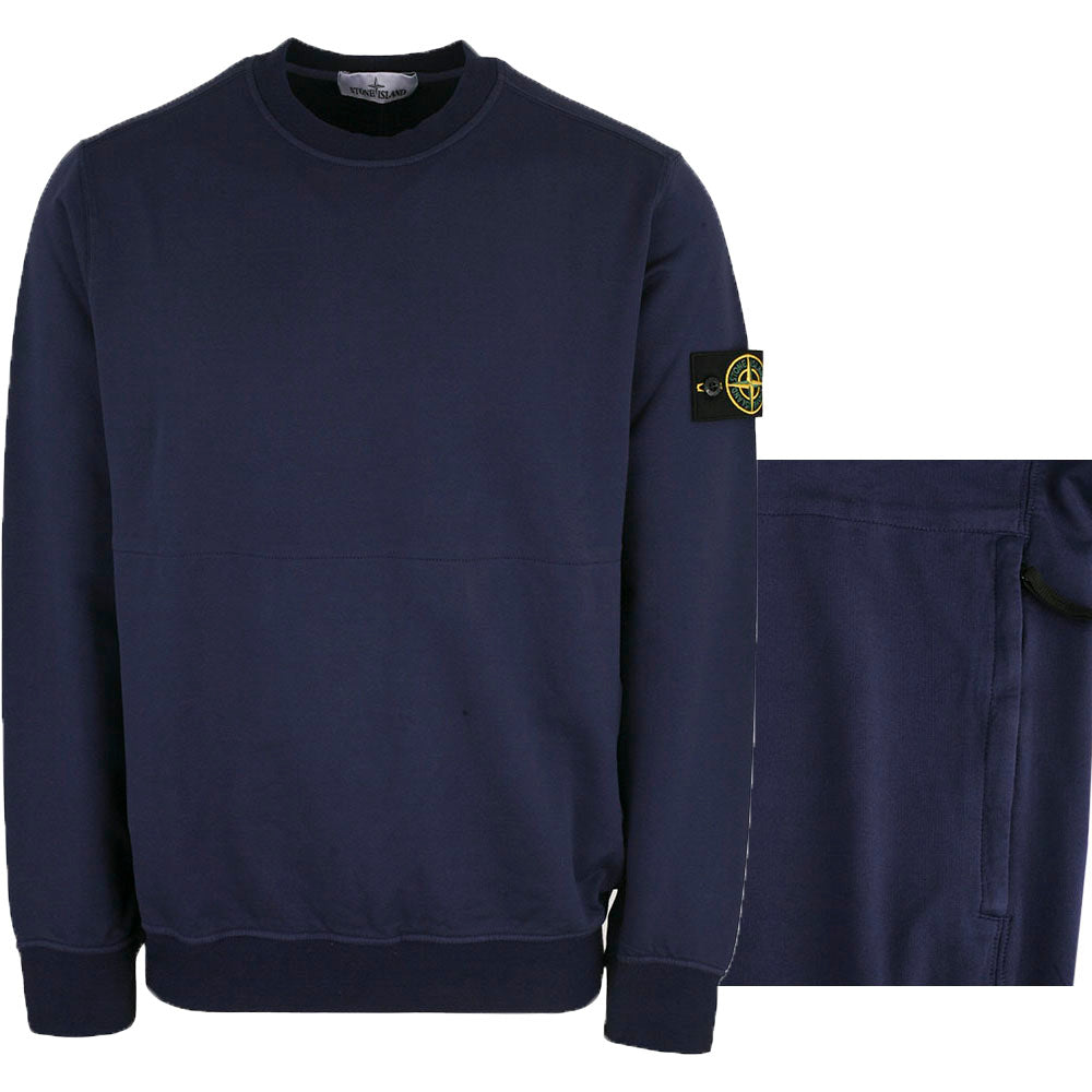 STONE ISLAND Pocket Crewneck Sweatshirt Navy Men’s