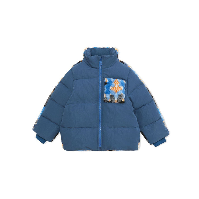 BURBERRY Blue Reversible Fleece Puffer Jacket Women