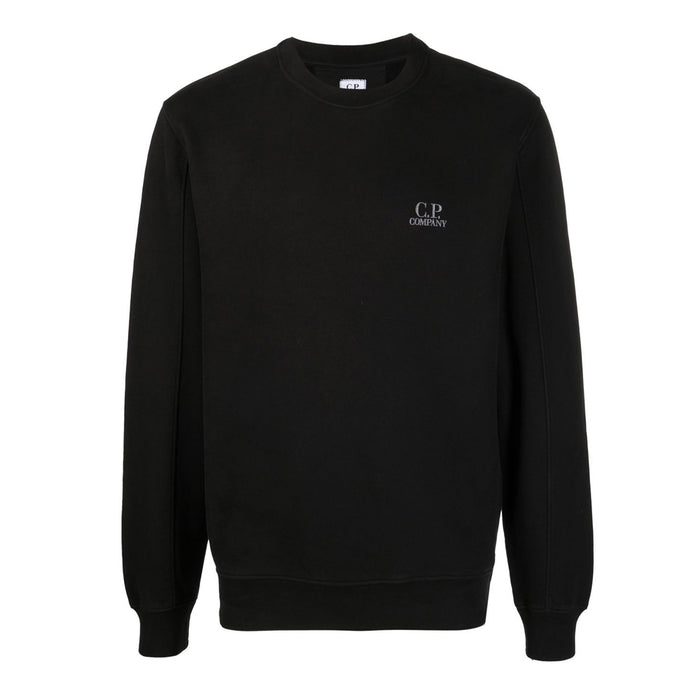 CP Company Logo Crewneck Fleece Sweatshirt Black Men