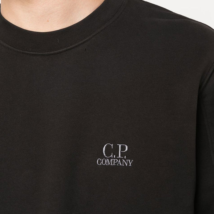 CP Company Logo Crewneck Fleece Sweatshirt Black Men