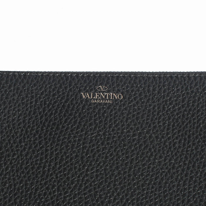 VALENTINO Rockstud Black Leather Clutch Unisex