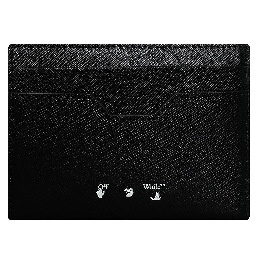 OFF WHITE Black Diagonal Stripe Card Holder OMND023S22LEA001