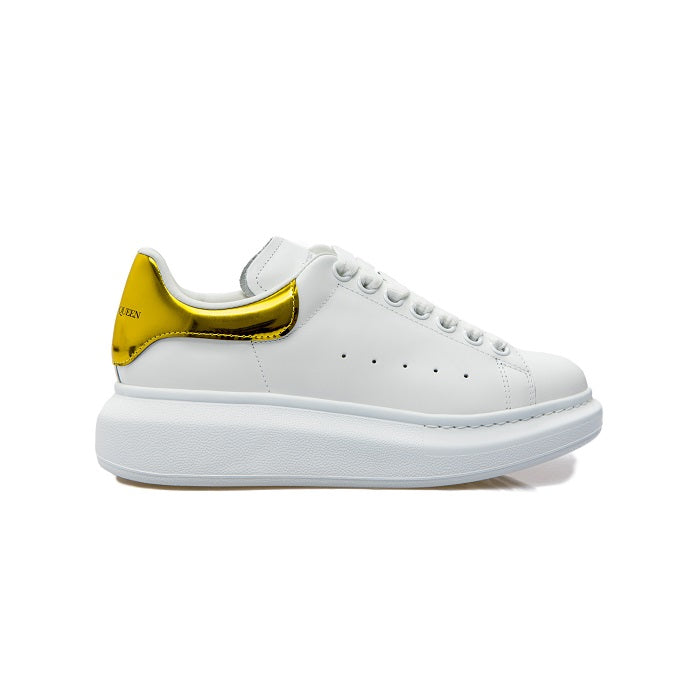 Alexander Mcqueen Women's Oversized Metallic Gold Tab Low-Top 676702 WICGG 9429
