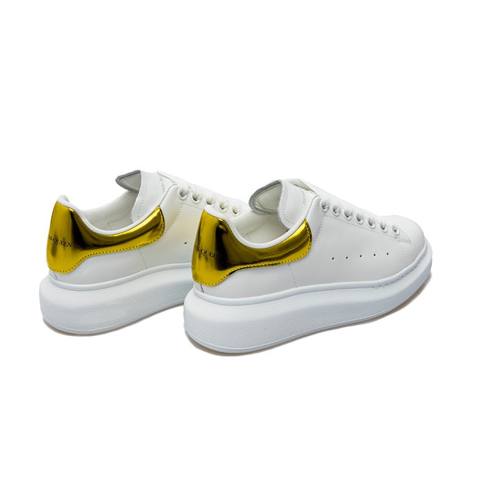 Alexander Mcqueen Women's Oversized Metallic Gold Tab Low-Top 676702 WICGG 9429
