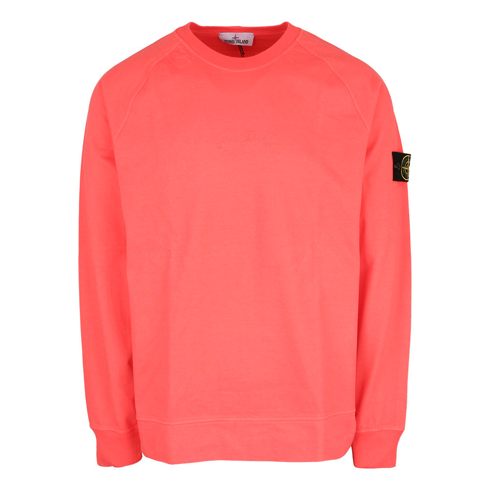 STONE ISLAND Green Logo Patch Crewneck Sweatshirt Men