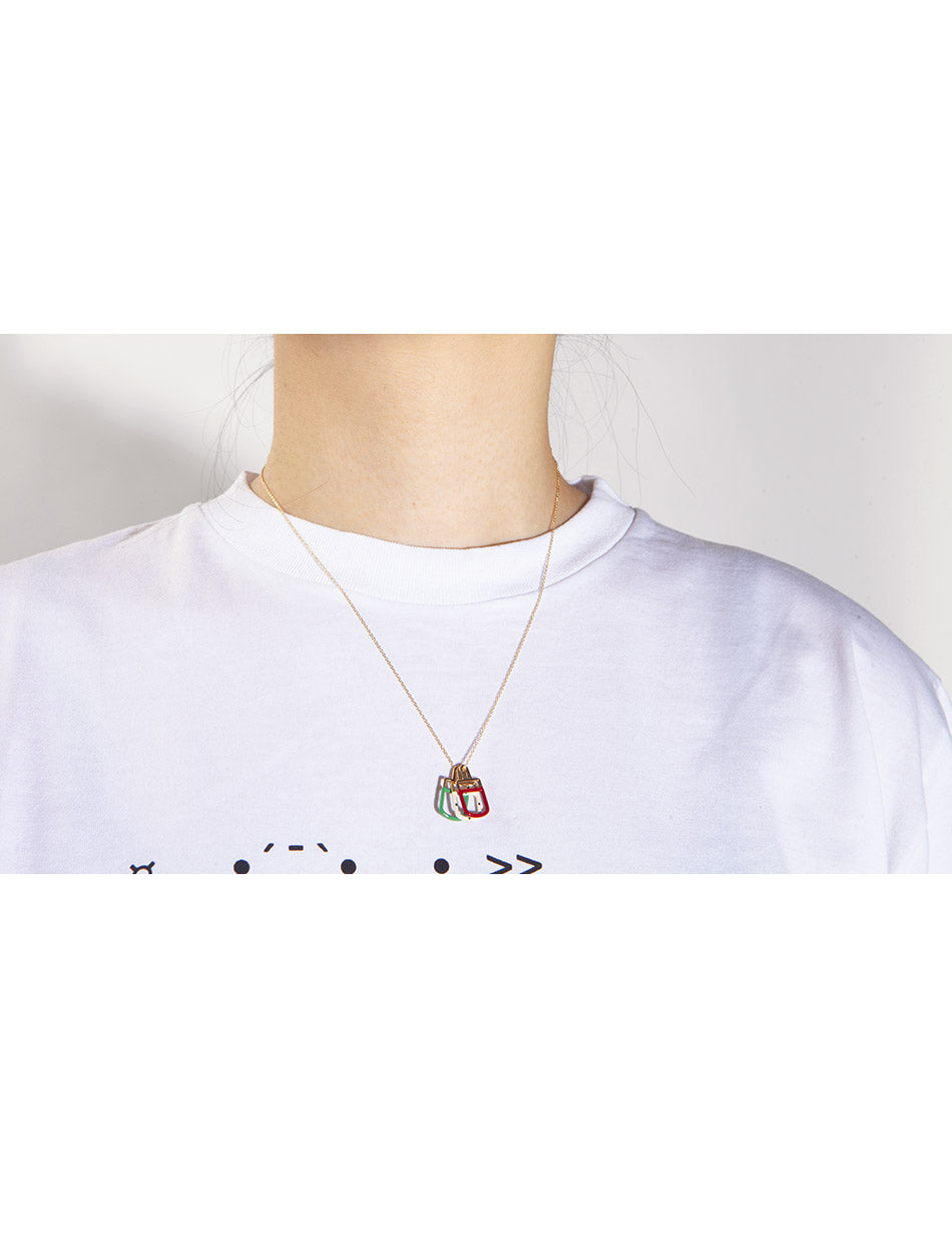 ALIITA Ice Pop Trio Enamel Pendant Necklace Yellow Gold Unisex
