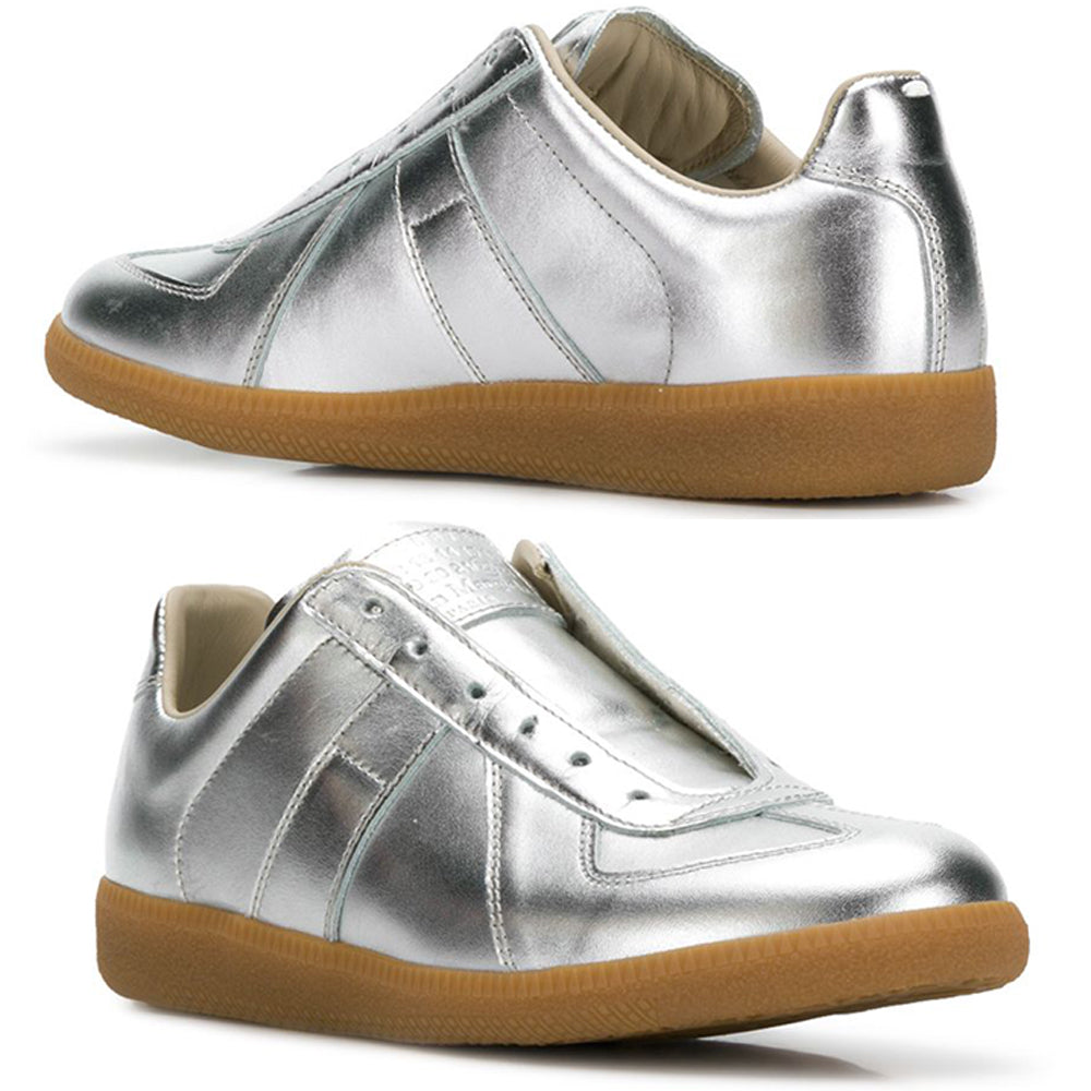 Maison Margiela Silver Slip-On Low Top Sneakers