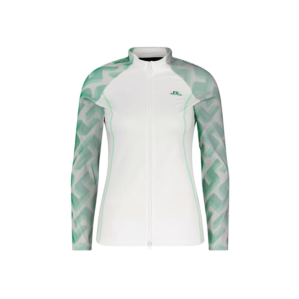 J LINDEBERG Jun 3D Sleeve Golf Zip-Up T-Shirt White