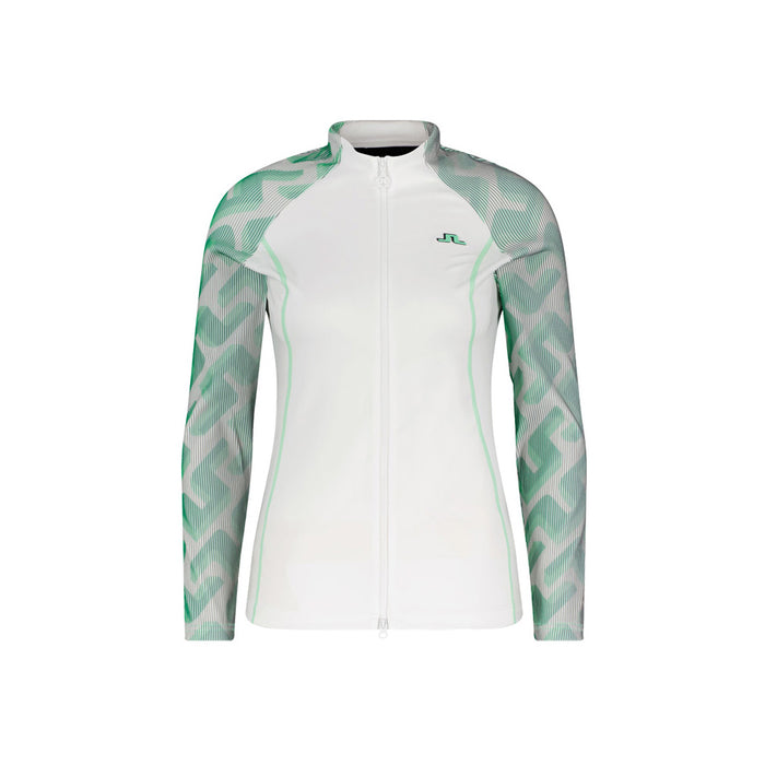 J LINDEBERG Jun 3D Sleeve Golf Zip-Up T-Shirt White