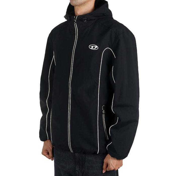 DIESEL Contrast Piping Windbreaker Jacket Black Men