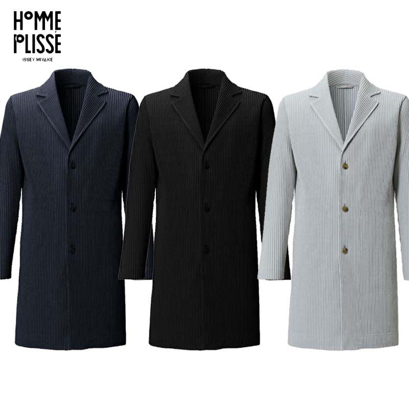 Issey Miyake Homme Plisse Pleated Men's Coat JD202