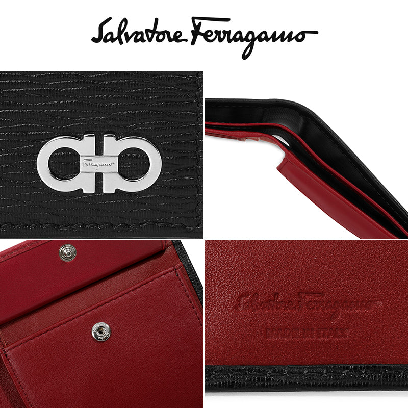 Ferragamo Black Leather Bifold Wallet for Men A065 0685986
