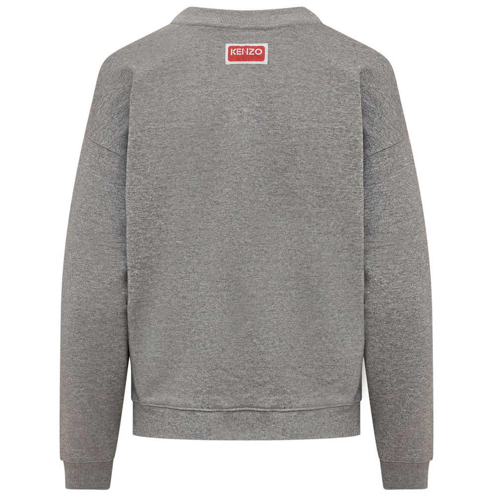 KENZO Flower Logo Fleece Sweatshirt Gray Women