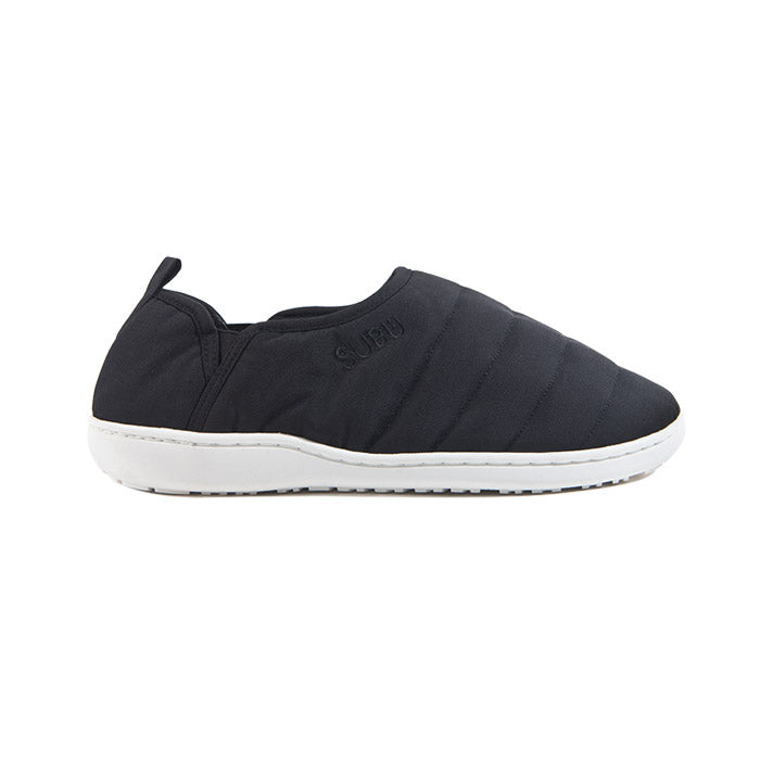 SUBU Mono Black Padded Down Winter Slippers for Men