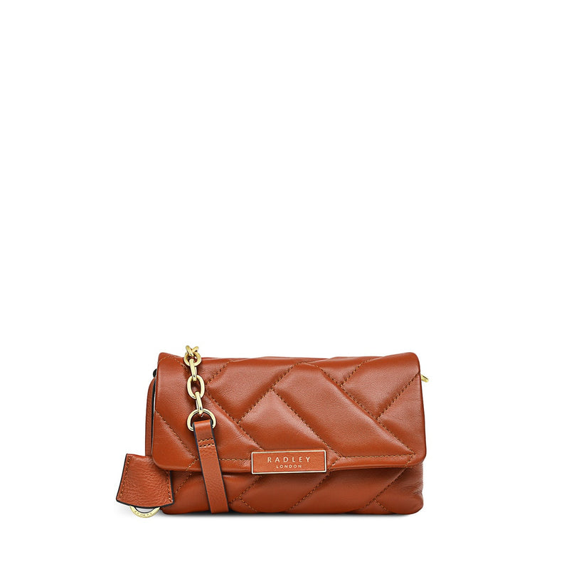 RADLEY LONDON Quilted Small Flapover Crossbody Bag Ginger Biscuit