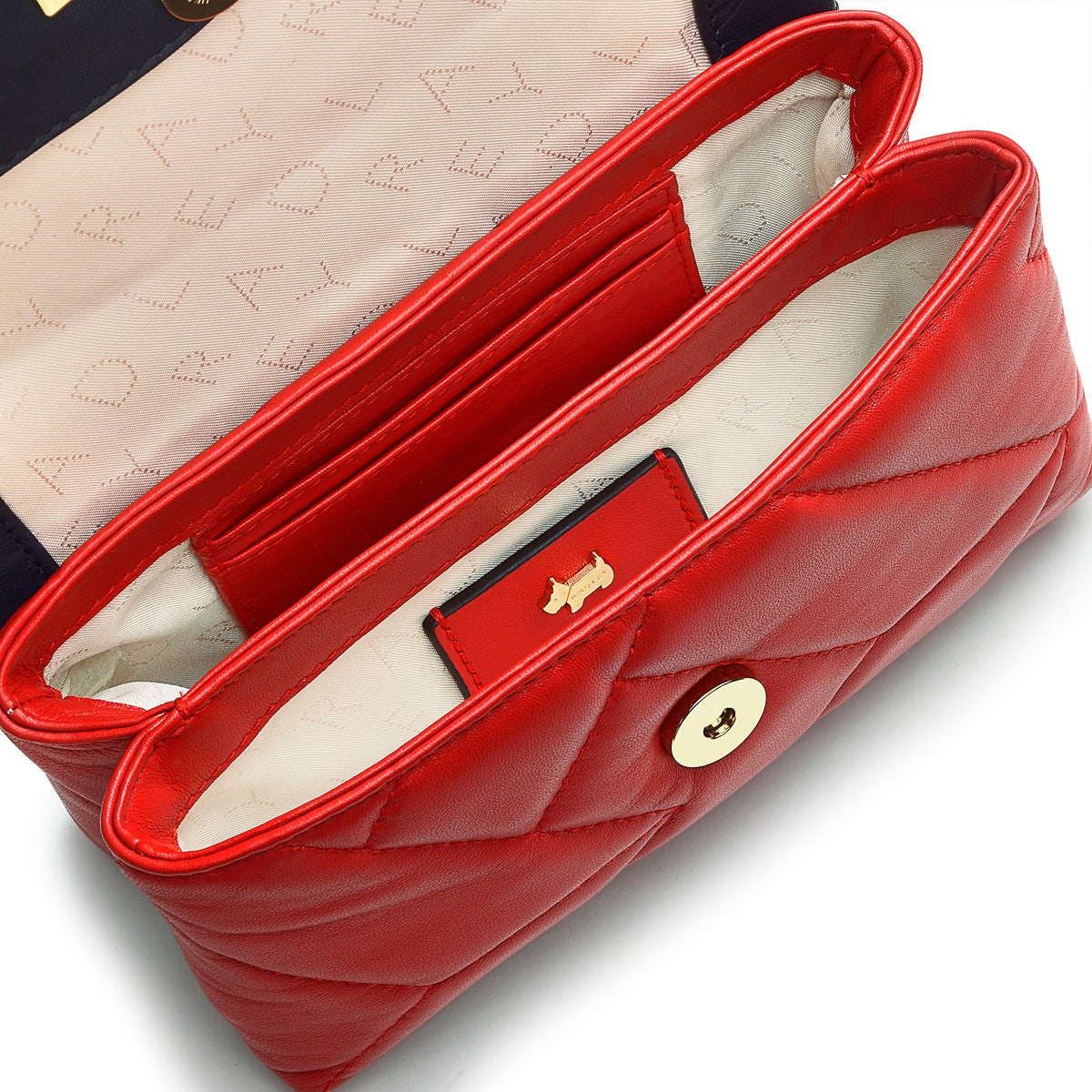 RADLEY LONDON Quilted Small Flapover Crossbody Bag Crimson