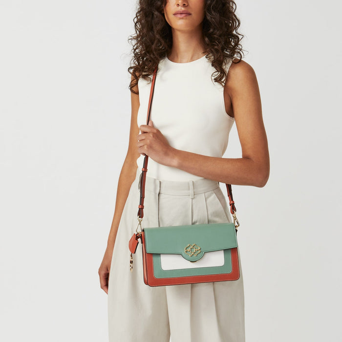 RADLEY LONDON Apsley Road Inlay Medium Flapover Crossbody Bag Ginger Biscuit