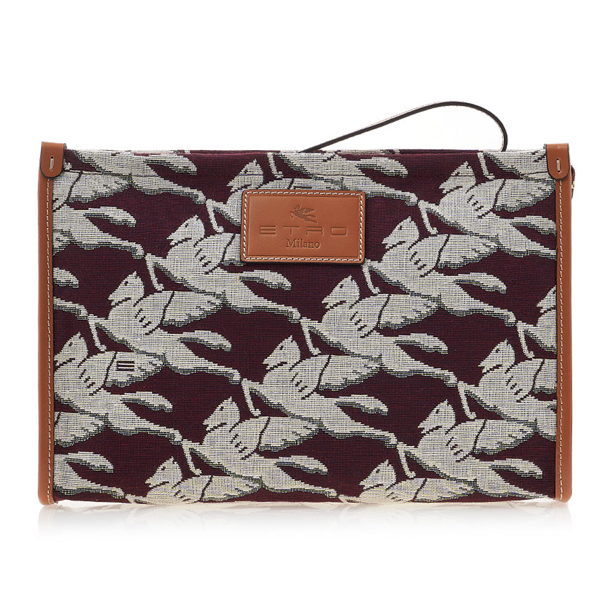 Etro Pegasus Leather Clutch for Women 1H783 8627 300 1
