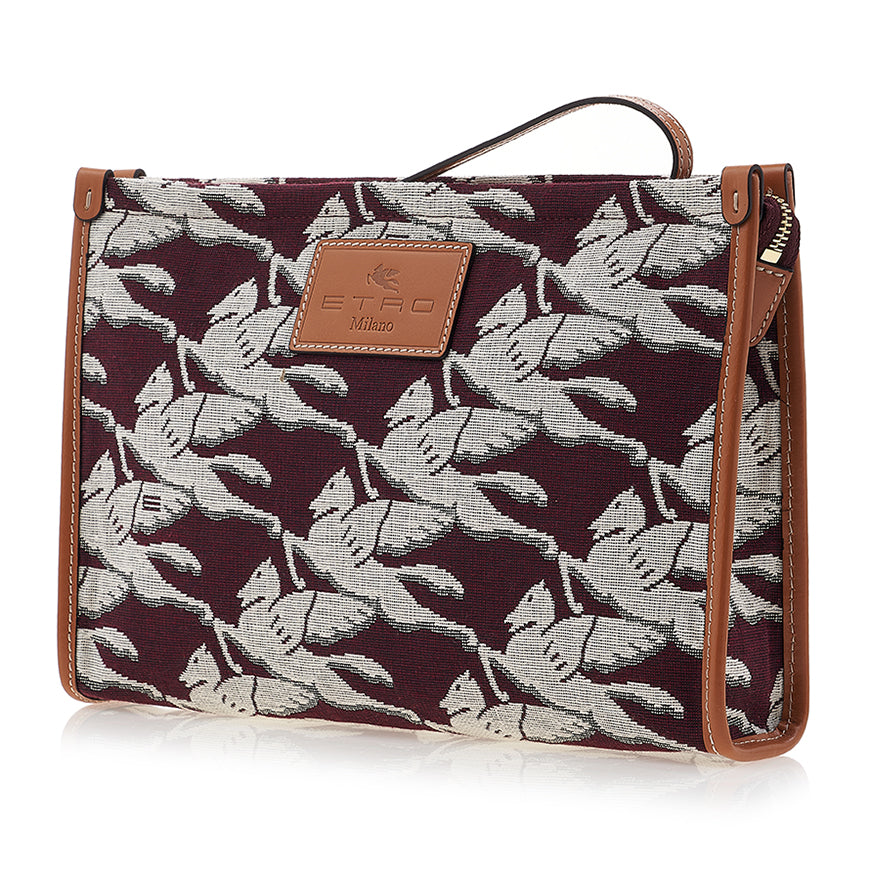 Etro Pegasus Leather Clutch for Women 1H783 8627 300 1