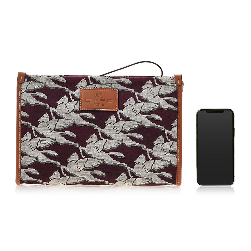 Etro Pegasus Leather Clutch for Women 1H783 8627 300 1