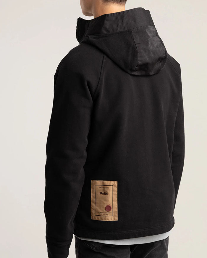 Ten C Men's Half-Zip Hooded Anorak Black 22CTCUF08147